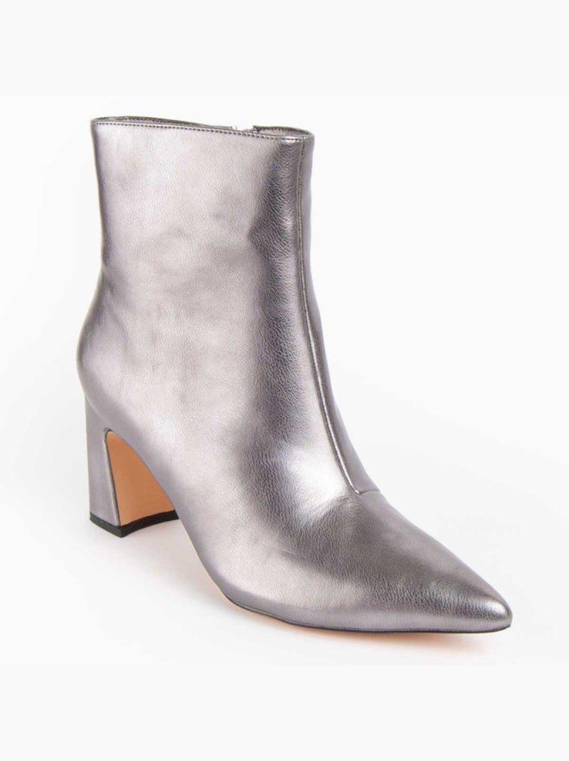 Bottine à Talon Matière Synthétique Et Textile Montevita Gris - Kiabi