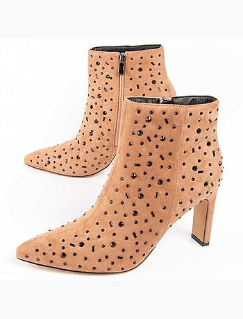 Bottine à Talon Matière Synthétique Et Textile Montevita
