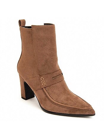 Bottine à Talon Matière Synthétique Et Textile Montevita