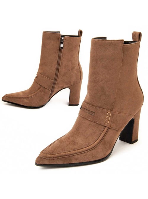 Bottine à Talon Matière Synthétique Et Textile Montevita - Kiabi Bottine à Talon Matière Synthétique Et Textile Montevita - Kiabi
