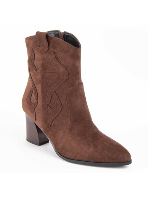Bottine à Talon Matière Synthétique Et Textile Montevita - Kiabi Bottine à Talon Matière Synthétique Et Textile Montevita - Kiabi