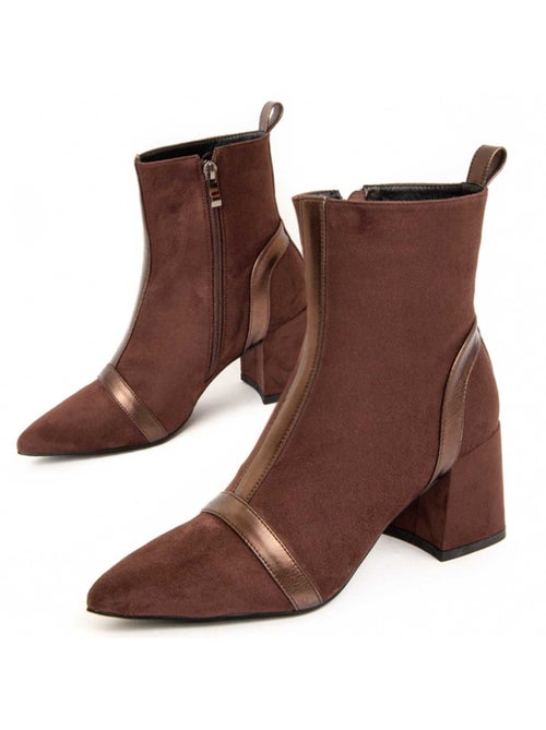 Bottine à Talon Matière Synthétique Et Textile Montevita - Kiabi Bottine à Talon Matière Synthétique Et Textile Montevita - Kiabi