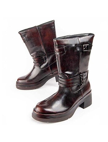 Bottine à Talon Matière Synthétique Et Textile Montevita