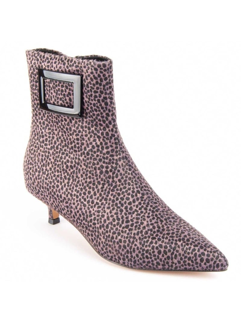 Bottine à Talon Matière Synthétique Et Textile Montevita Marron - Kiabi