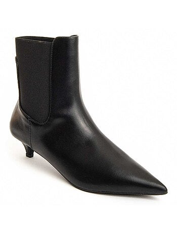 Bottine à Talon Matière Synthétique Et Textile Montevita