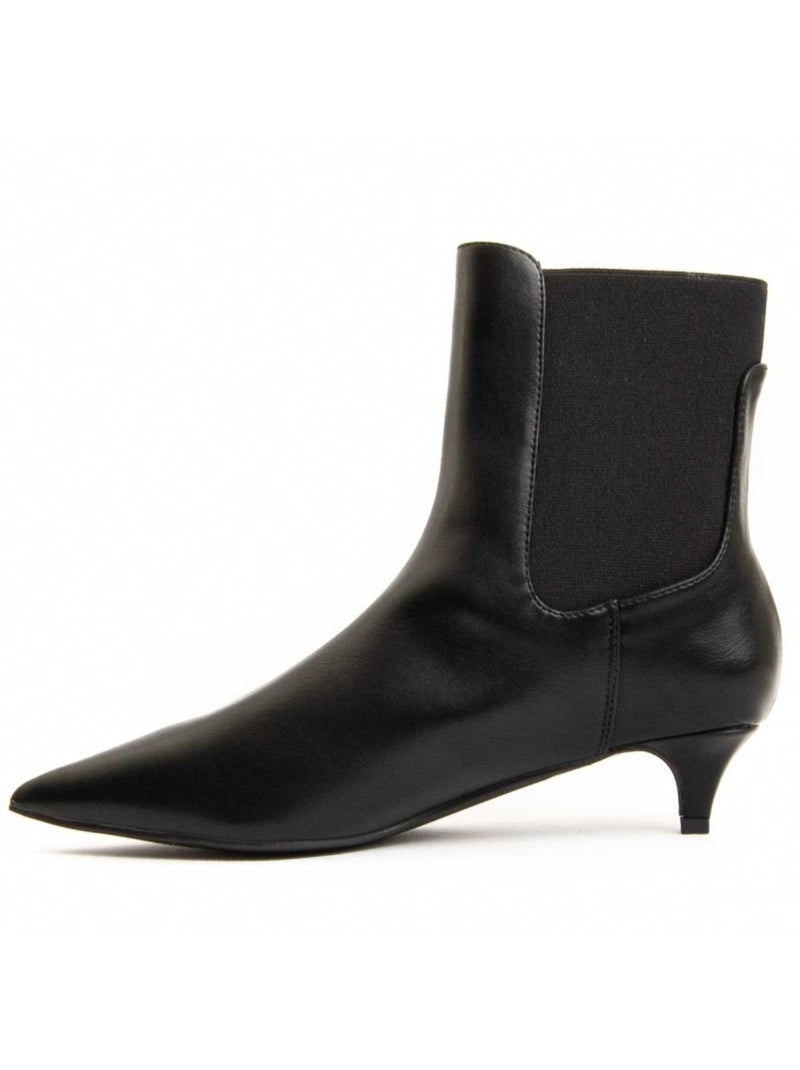 Bottine à Talon Matière Synthétique Et Textile Montevita Noir - Kiabi