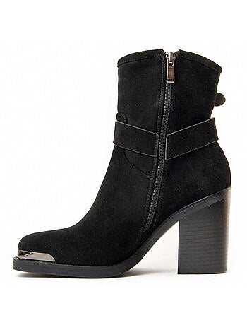 Bottine à Talon Matière Synthétique Et Textile Montevita
