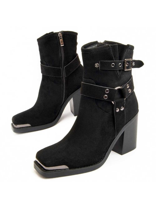 Bottine à Talon Matière Synthétique Et Textile Montevita - Kiabi Bottine à Talon Matière Synthétique Et Textile Montevita - Kiabi