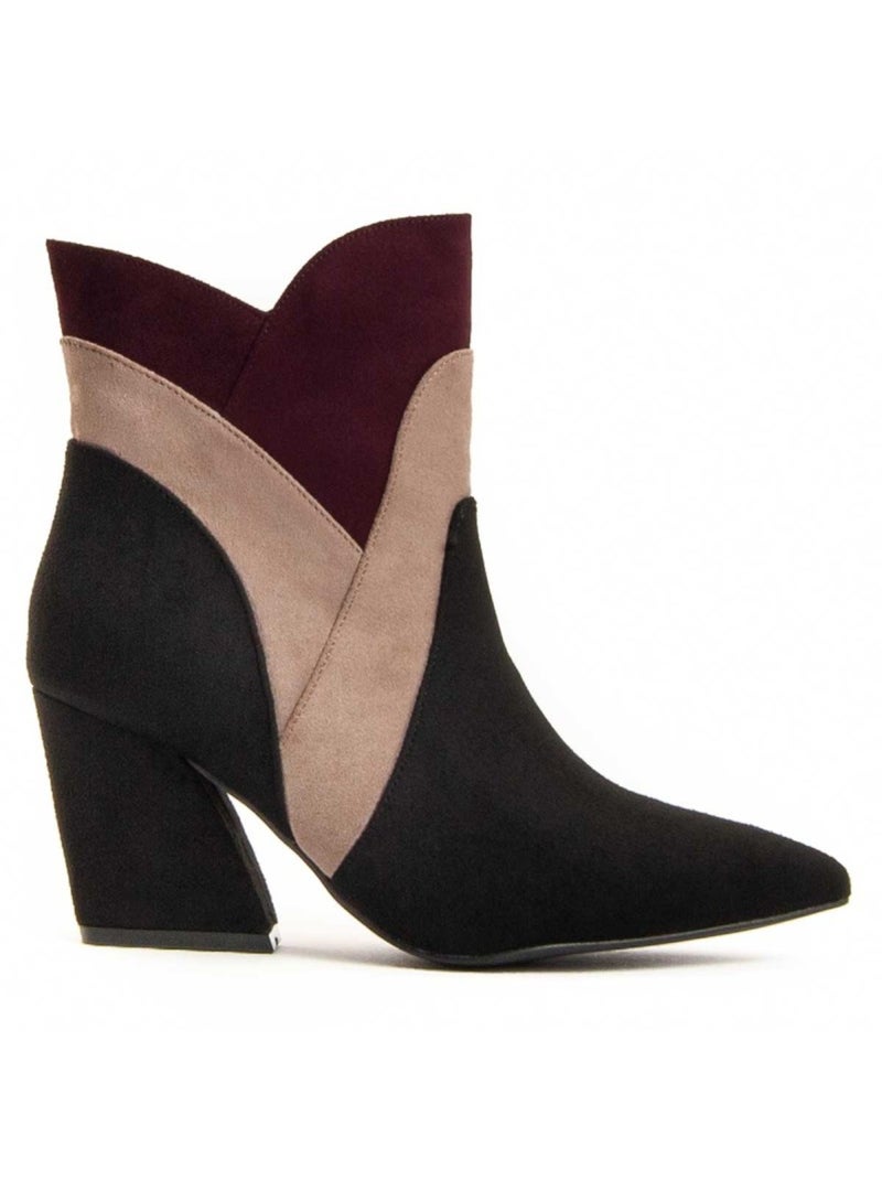 Bottine à Talon Matière Synthétique Et Textile Montevita Noir - Kiabi