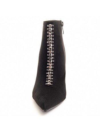 Bottine à Talon Matière Synthétique Et Textile Montevita