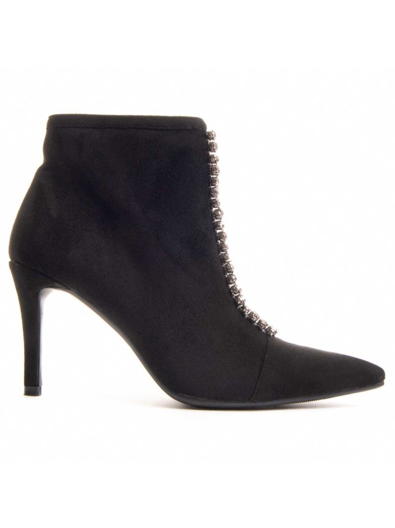 Bottine à Talon Matière Synthétique Et Textile Montevita Noir - Kiabi