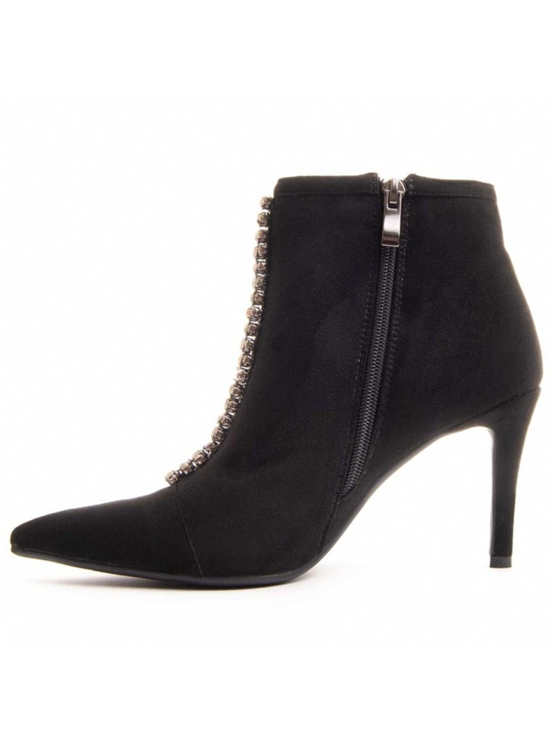 Bottine à Talon Matière Synthétique Et Textile Montevita Noir - Kiabi