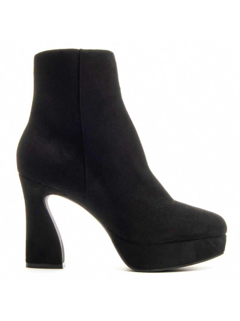 Bottine à Talon Matière Synthétique Et Textile Montevita Noir - Kiabi