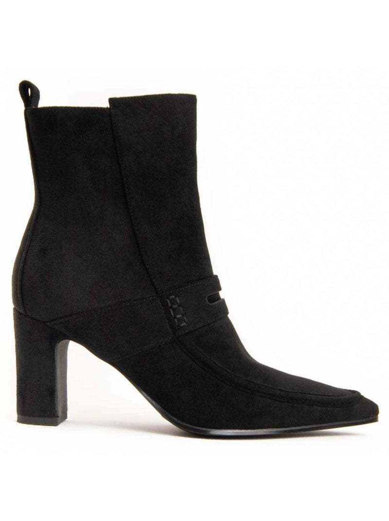 Bottine à Talon Matière Synthétique Et Textile Montevita Noir - Kiabi