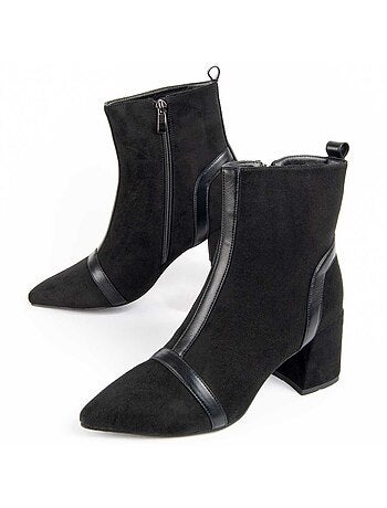 Bottine à Talon Matière Synthétique Et Textile Montevita