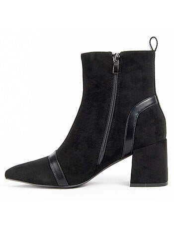 Bottine à Talon Matière Synthétique Et Textile Montevita