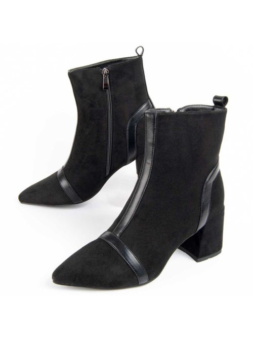 Bottine à Talon Matière Synthétique Et Textile Montevita - Kiabi Bottine à Talon Matière Synthétique Et Textile Montevita - Kiabi