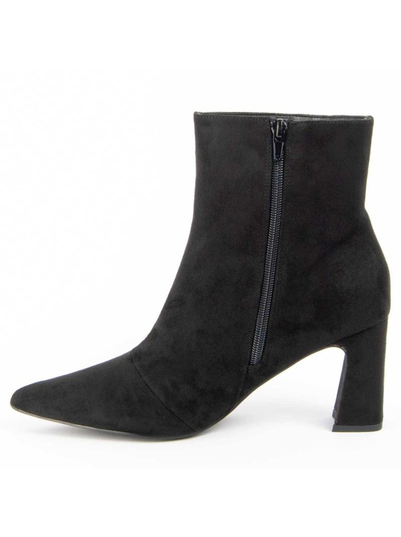Bottine à Talon Matière Synthétique Et Textile Montevita Noir - Kiabi