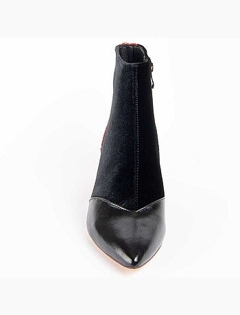 Bottine à Talon Matière Synthétique Et Textile Montevita