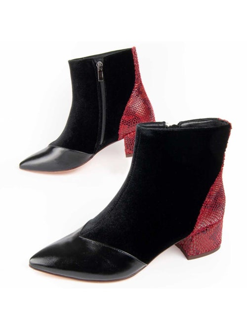 Bottine à Talon Matière Synthétique Et Textile Montevita - Kiabi Bottine à Talon Matière Synthétique Et Textile Montevita - Kiabi