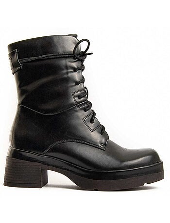 Bottine à Talon Matière Synthétique Et Textile Montevita