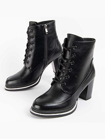 Bottine à Talon Matière Synthétique Et Textile Montevita