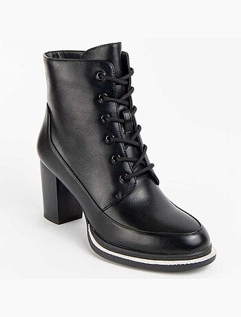 Bottine à Talon Matière Synthétique Et Textile Montevita