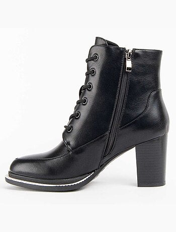 Bottine à Talon Matière Synthétique Et Textile Montevita