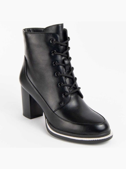 Bottine à Talon Matière Synthétique Et Textile Montevita - Kiabi Bottine à Talon Matière Synthétique Et Textile Montevita - Kiabi