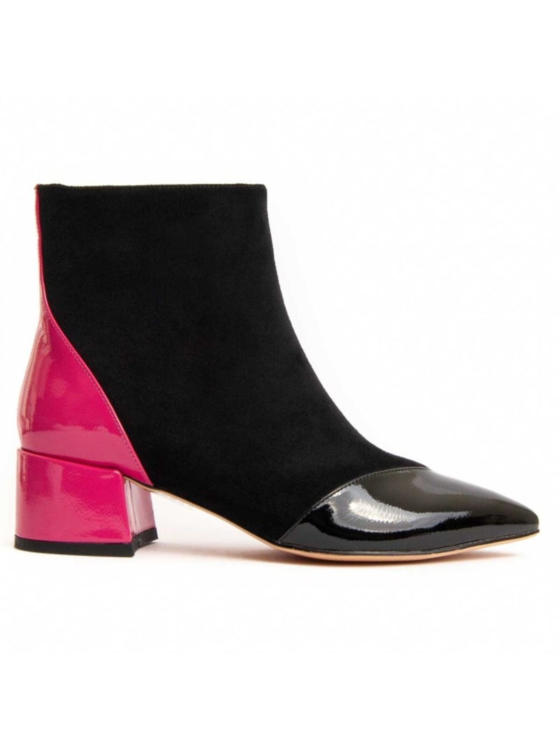 Bottine à Talon Matière Synthétique Et Textile Montevita Noir - Kiabi