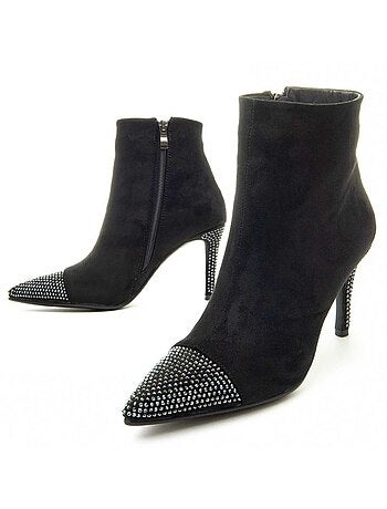 Bottine à Talon Matière Synthétique Et Textile Montevita