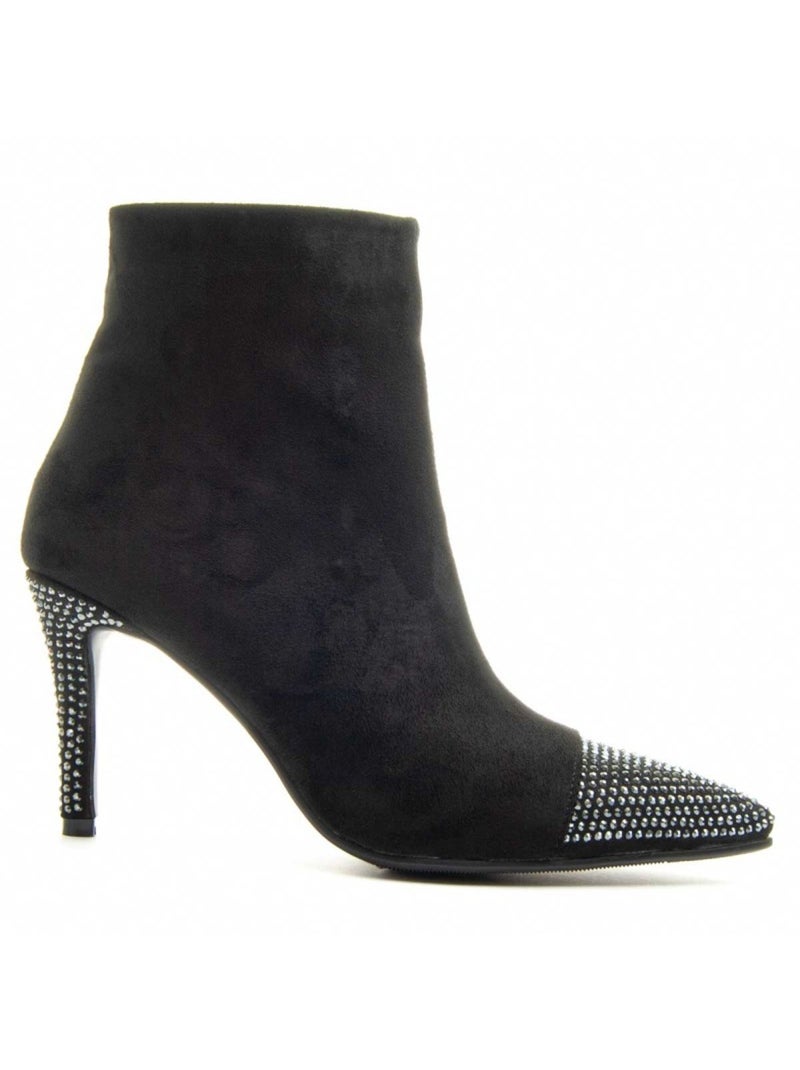 Bottine à Talon Matière Synthétique Et Textile Montevita Noir - Kiabi