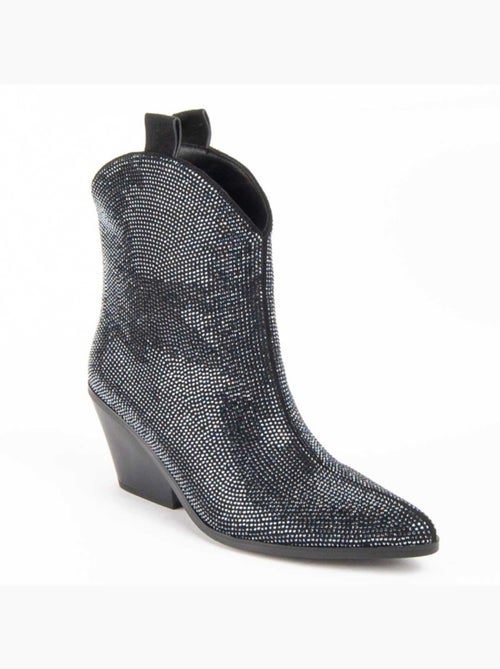 Bottine à Talon Matière Synthétique Et Textile Montevita - Kiabi Bottine à Talon Matière Synthétique Et Textile Montevita - Kiabi
