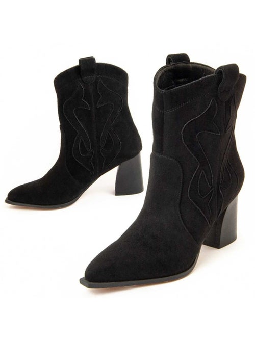 Bottine à Talon Matière Synthétique Et Textile Montevita - Kiabi Bottine à Talon Matière Synthétique Et Textile Montevita - Kiabi