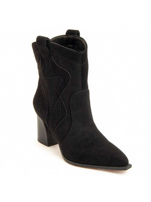 Bottine à Talon Matière Synthétique Et Textile Montevita - Kiabi Bottine à Talon Matière Synthétique Et Textile Montevita - Kiabi