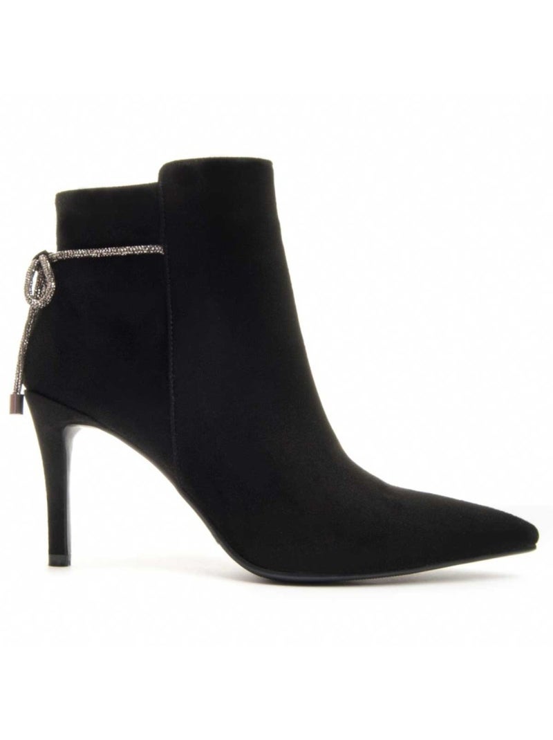 Bottine à Talon Matière Synthétique Et Textile Montevita Noir - Kiabi