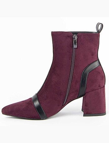 Bottine à Talon Matière Synthétique Et Textile Montevita