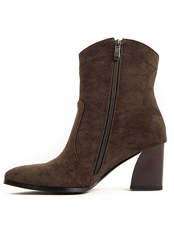Bottine à Talon Matière Synthétique Et Textile Montevita