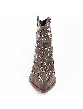 Bottine à Talon Matière Synthétique Et Textile Montevita