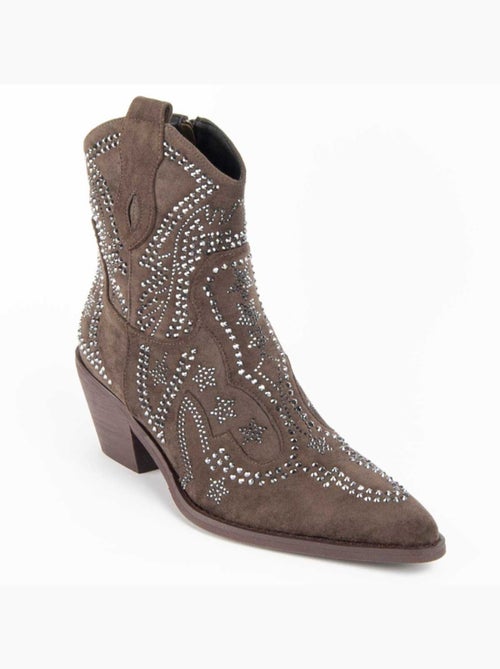 Bottine à Talon Matière Synthétique Et Textile Montevita - Kiabi Bottine à Talon Matière Synthétique Et Textile Montevita - Kiabi