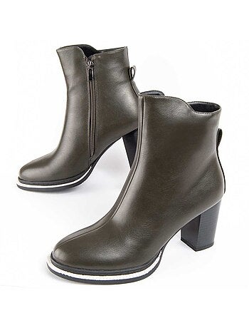 Bottine à Talon Matière Synthétique Et Textile Montevita