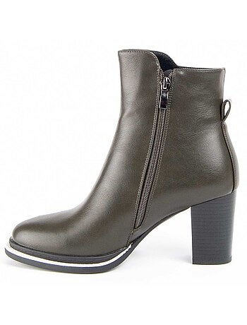 Bottine à Talon Matière Synthétique Et Textile Montevita
