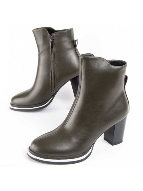 Bottine à Talon Matière Synthétique Et Textile Montevita - Kiabi Bottine à Talon Matière Synthétique Et Textile Montevita - Kiabi