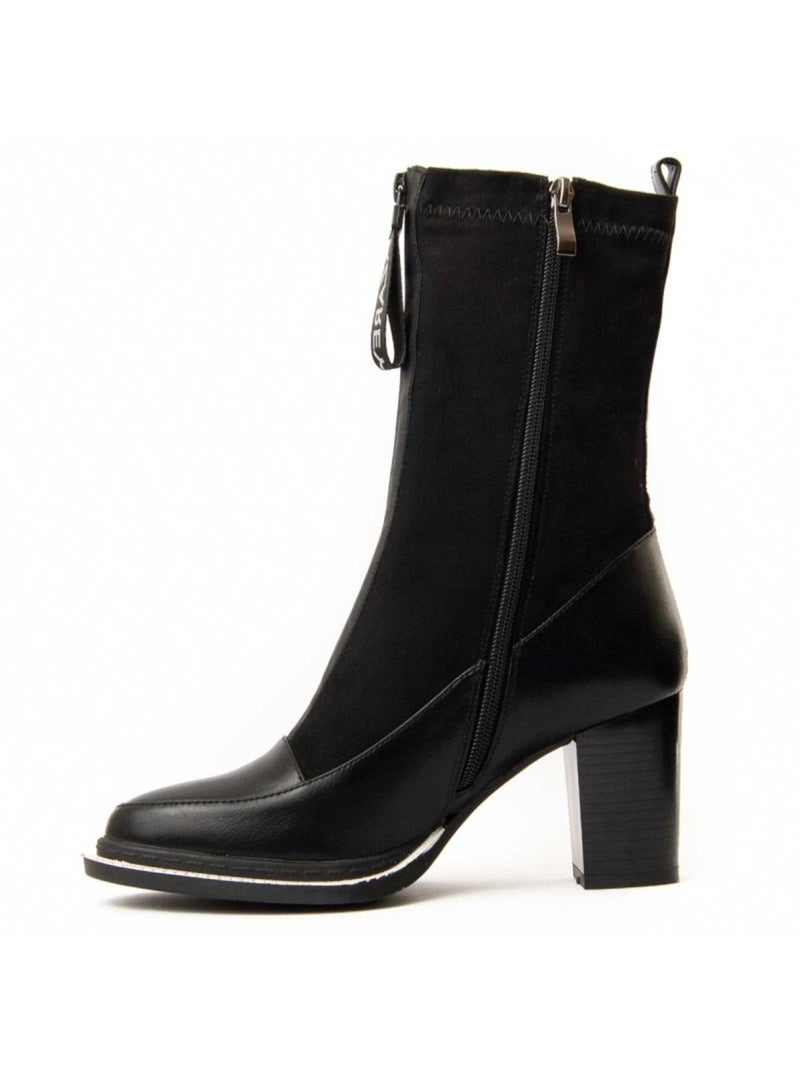 Bottine à Talon Matières Synthétiques Et Textile Montevita Noir - Kiabi