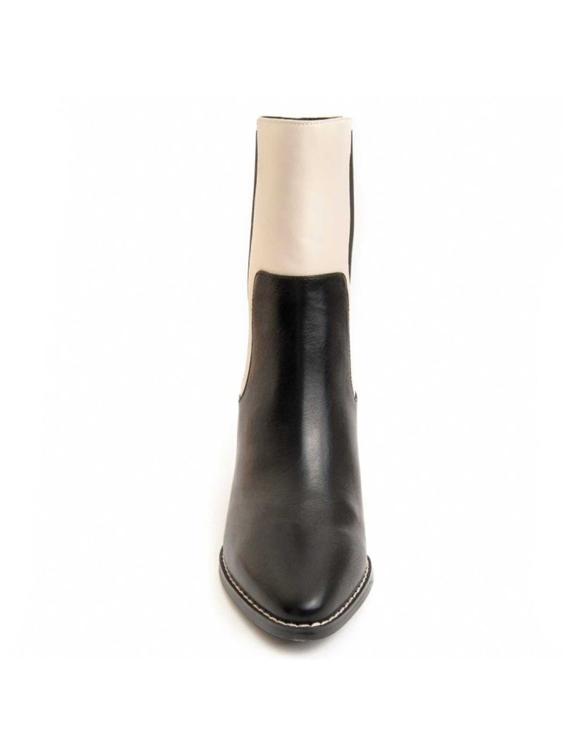 Bottine à Talon Matières Synthétiques Et Textile Montevita Noir - Kiabi