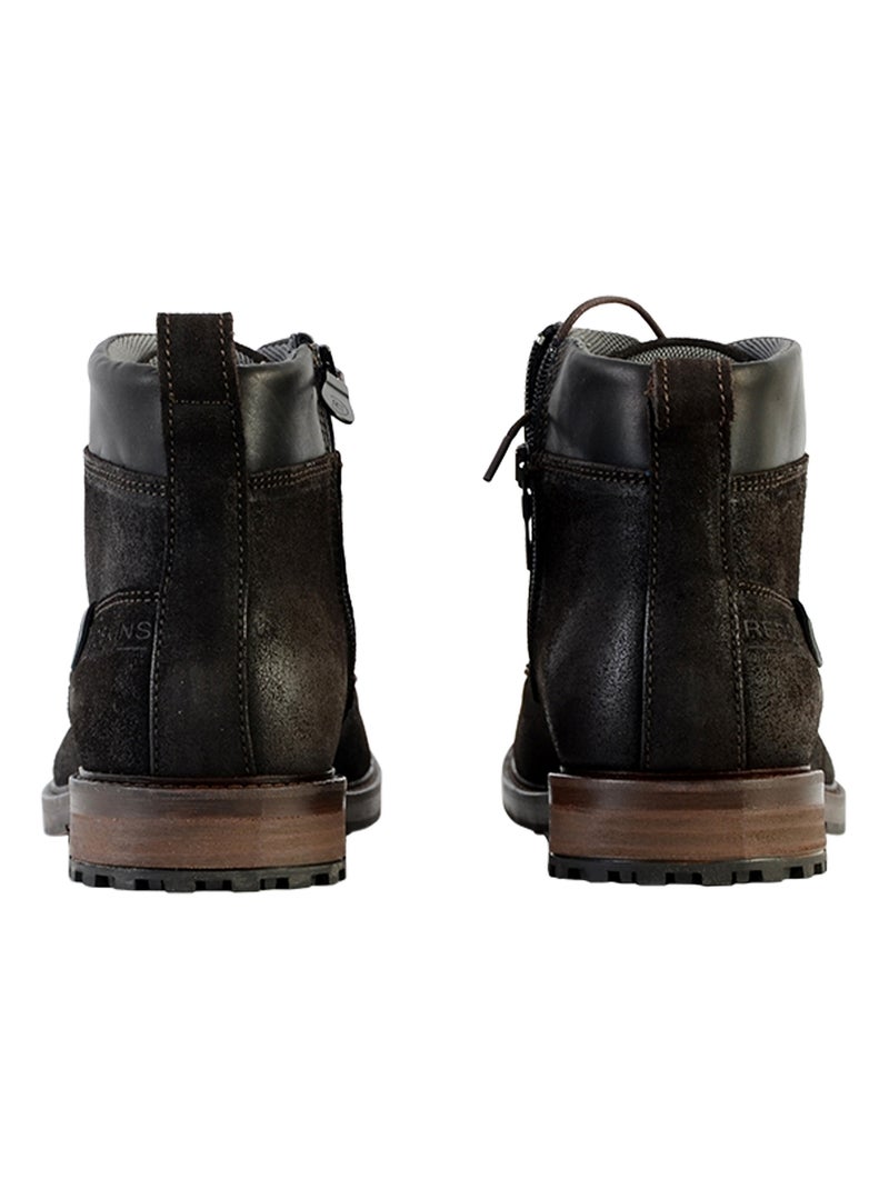 Bottine Cuir Redskins Automat Marron - Kiabi