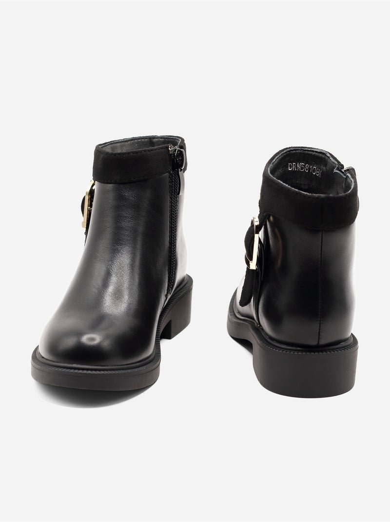 Bottines à bride Noir - Kiabi