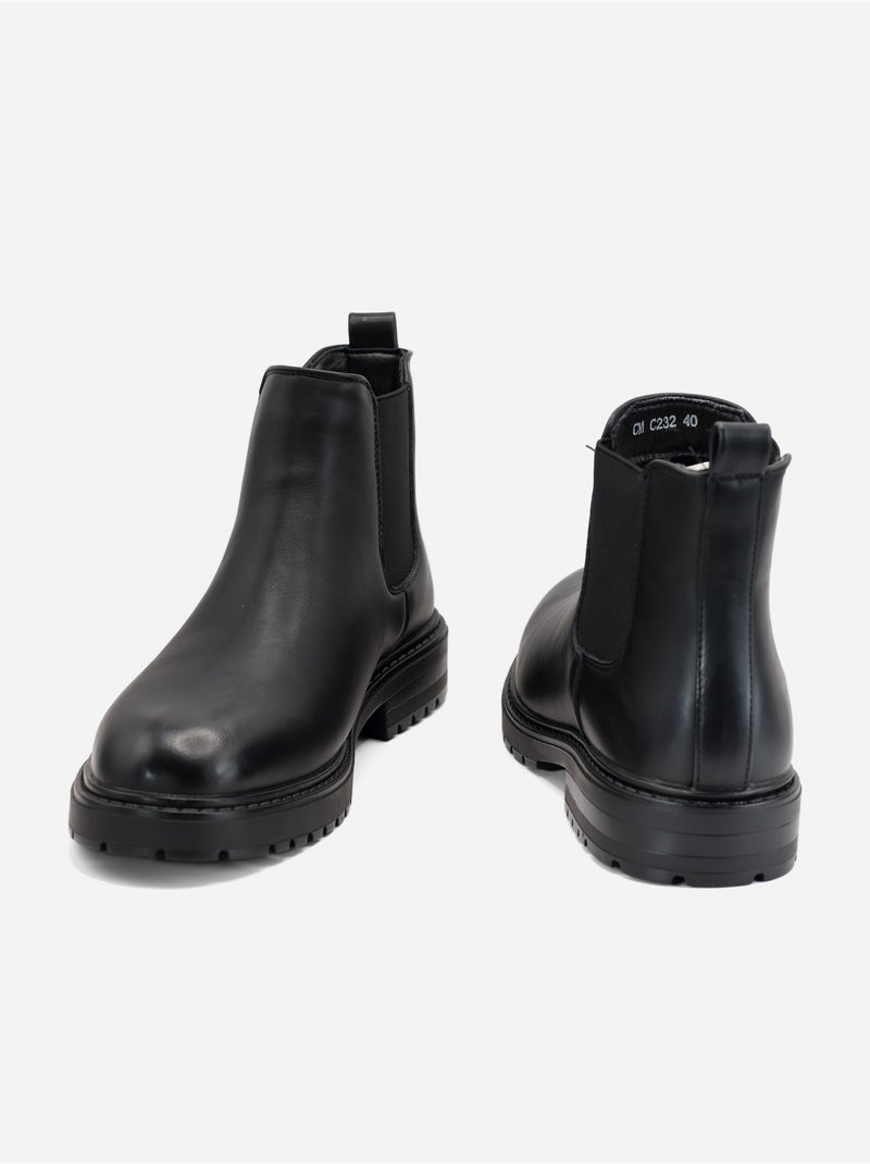 Bottines à enfiler Noir - Kiabi