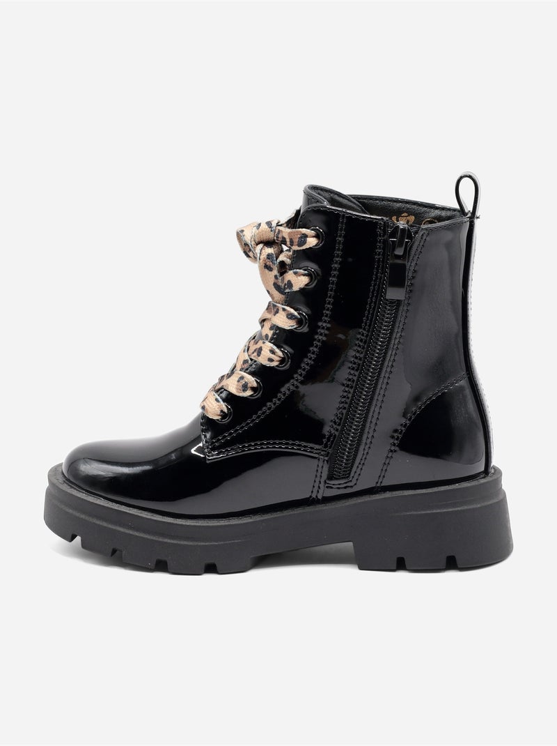 Bottines a lacets Noir Noir Noir - Kiabi