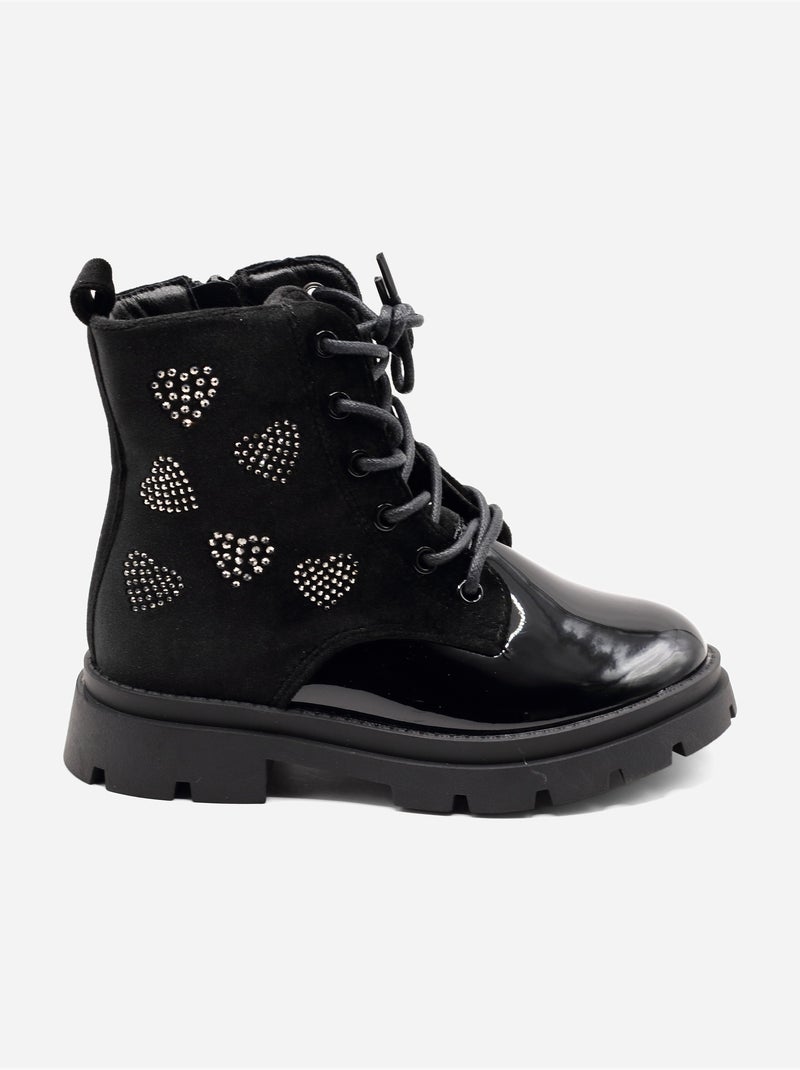 Bottines à motifs Noir - Kiabi